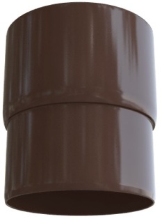 Муфта трубы водосточной пластиковая коричневая Альта-Профиль